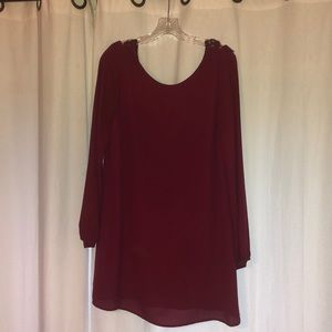 Long sleeve garnet dress
